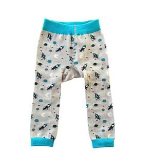 Huggalugs Baby Knit Pants 6-12 Months Rocket Space Print NWT Novelty